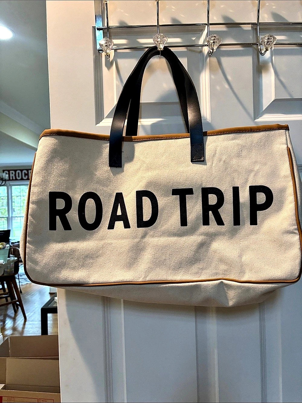 Santa Barbara Design Studio Road Trip Canvas Tote Travel Tote off white